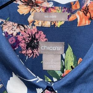 Chico’s No Iron Floral Top Sz 2